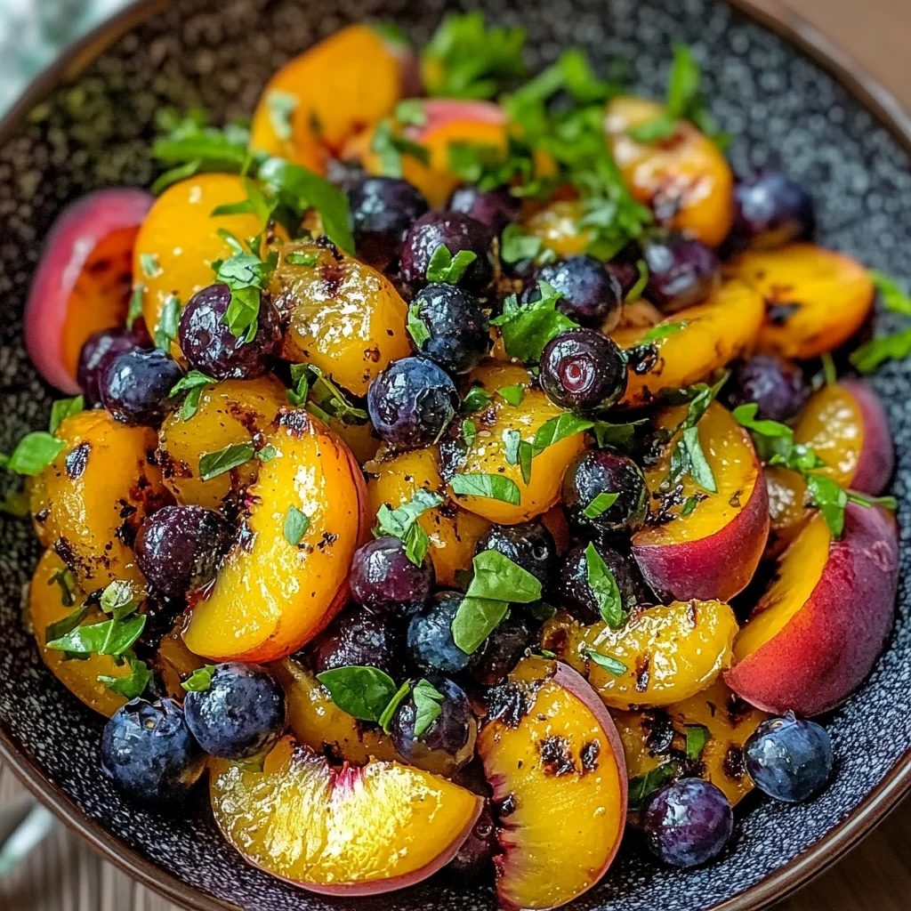 Grilled Peach Blueberry Salad
