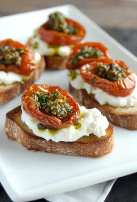 Roasted Tomato Burrata Crostini