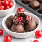 Chocolate Covered Cherry Brownie Bombs