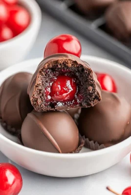 Chocolate Covered Cherry Brownie Bombs