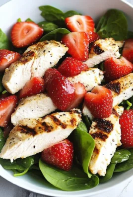 Grilled Chicken Salad with Strawberries and Spinach Recipe