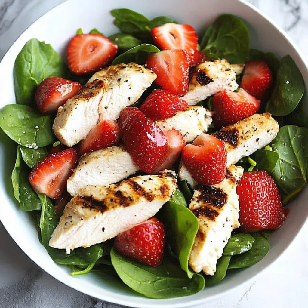 Grilled Chicken Salad with Strawberries and Spinach Recipe