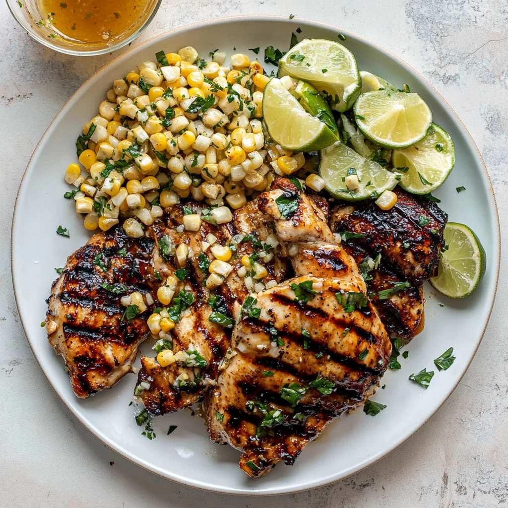 Grilled Hot Honey Chicken with Lime Corn Salad