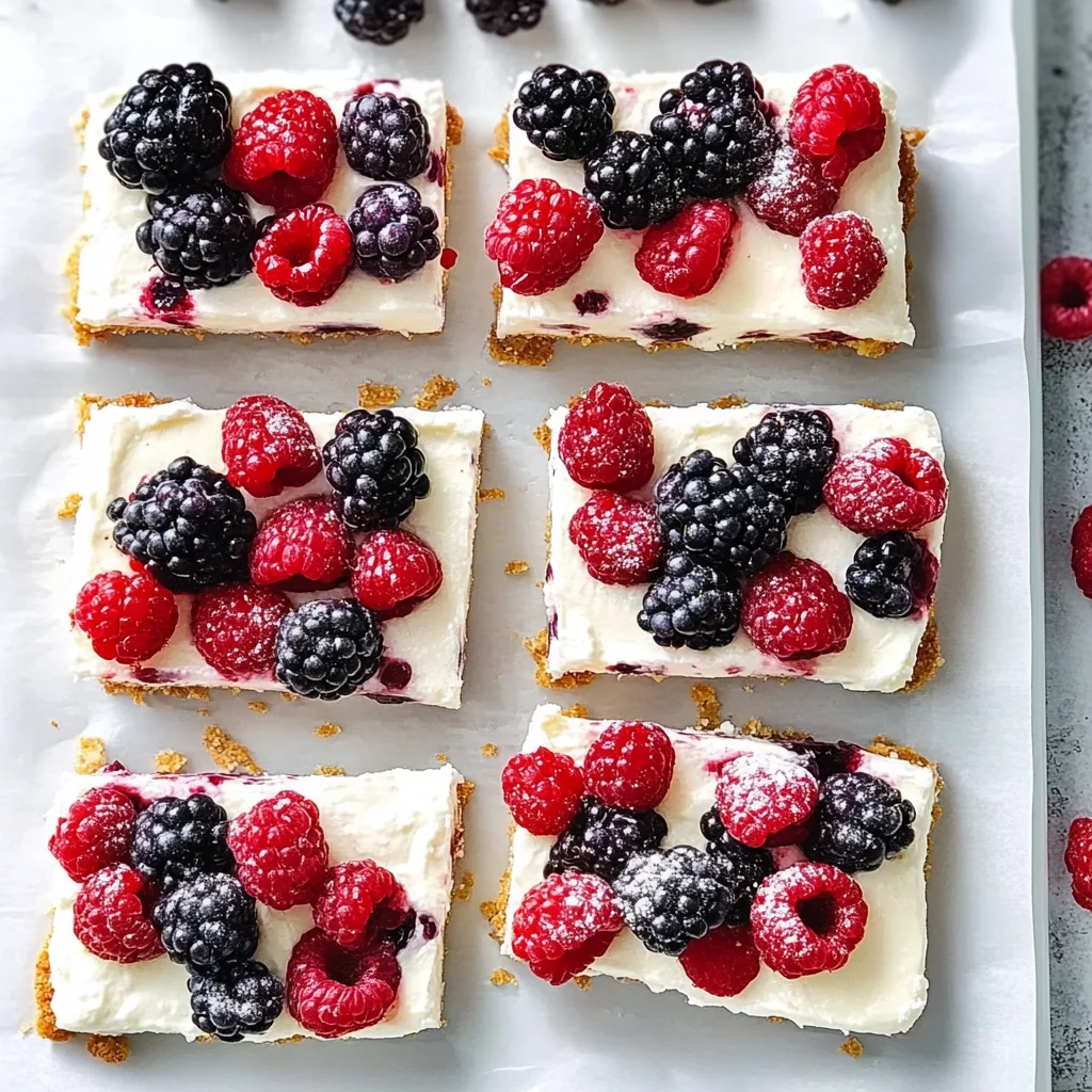 No-Bake Berry Cheesecake Bars