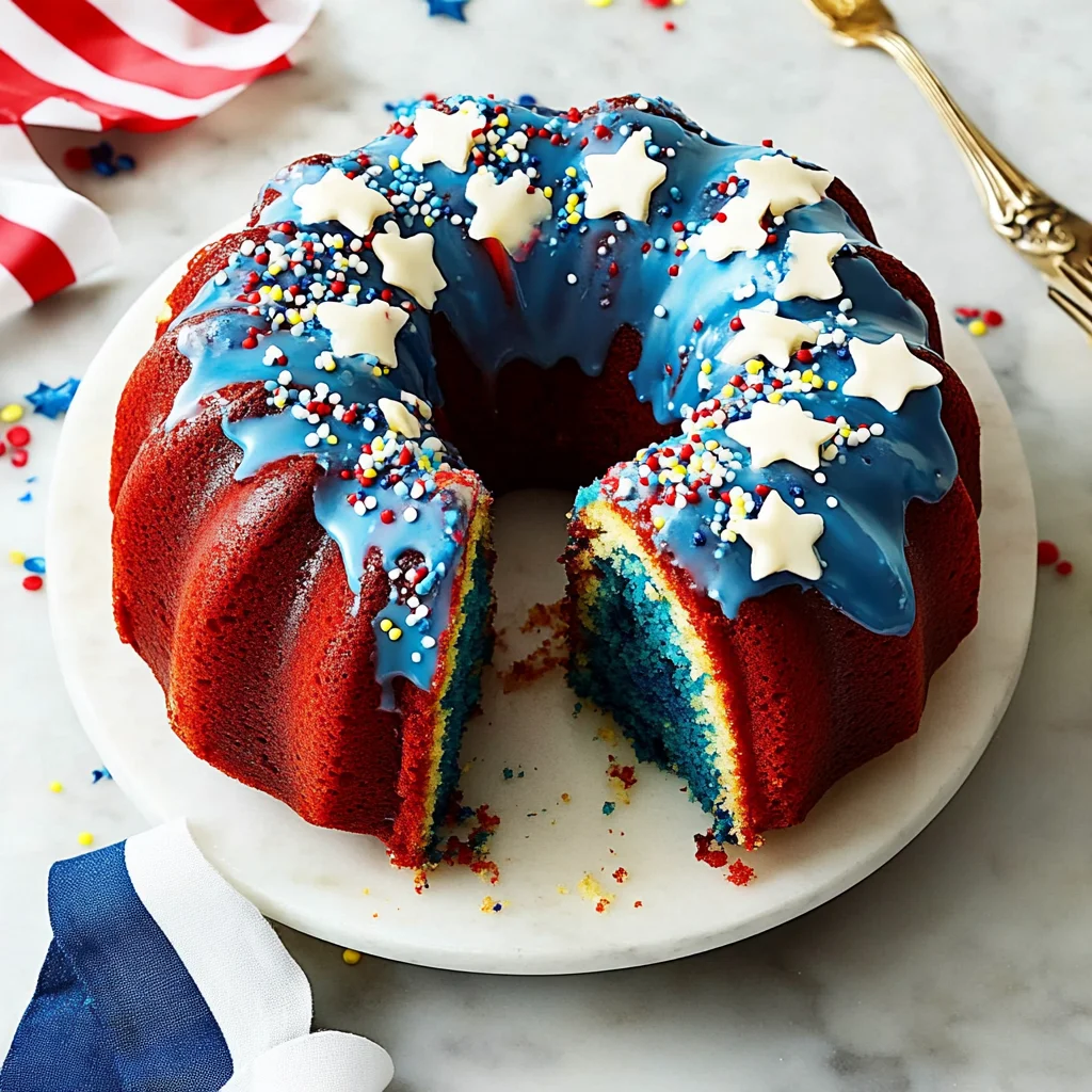 Red, White & Blue Bundt Cake