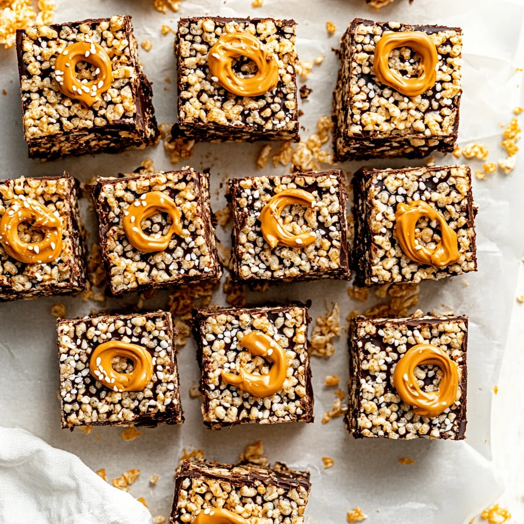 Sweet and Salty Chocolate Tahini Rice Krispie Treats