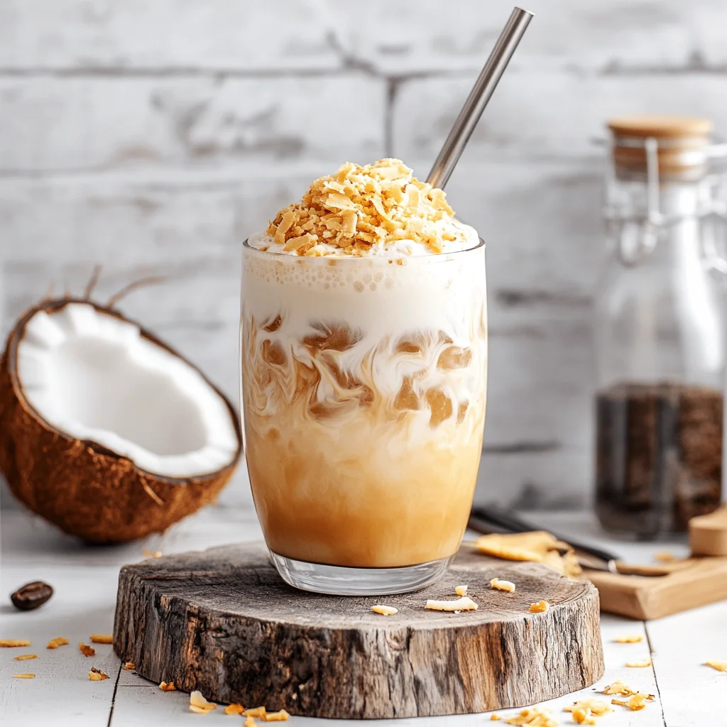 Sweet iced Coffee with Coconut Milk