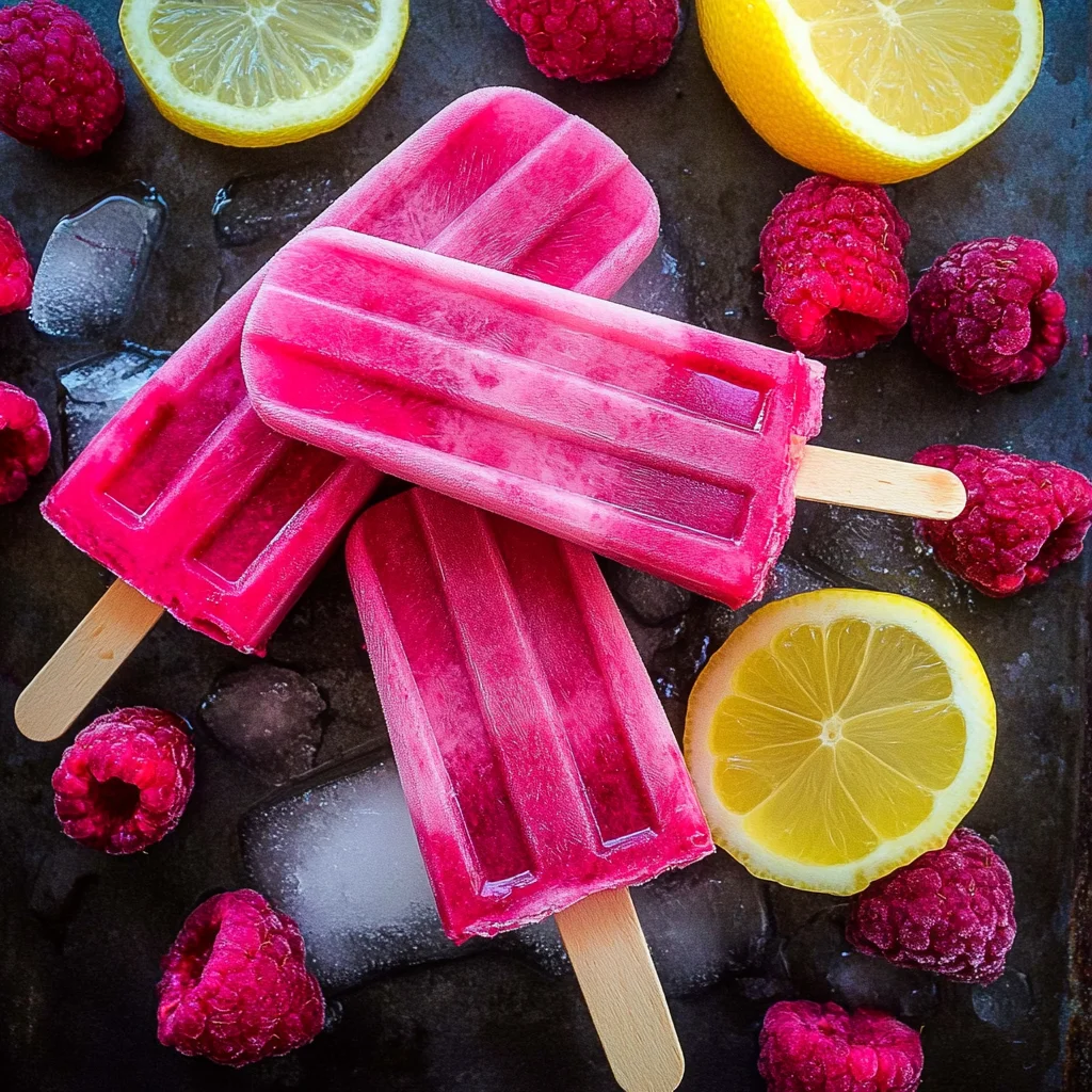 3-Ingredient Keto Raspberry Lemon Popsicles