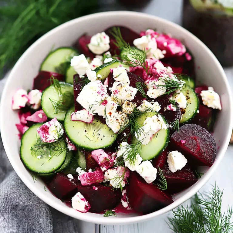 Beet Salad with Feta, Cucumbers, and Dill