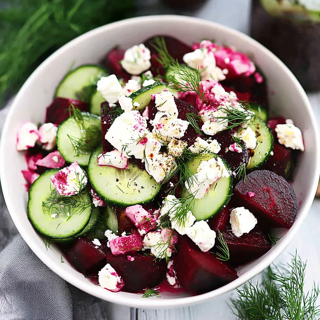 Beet Salad with Feta, Cucumbers, and Dill