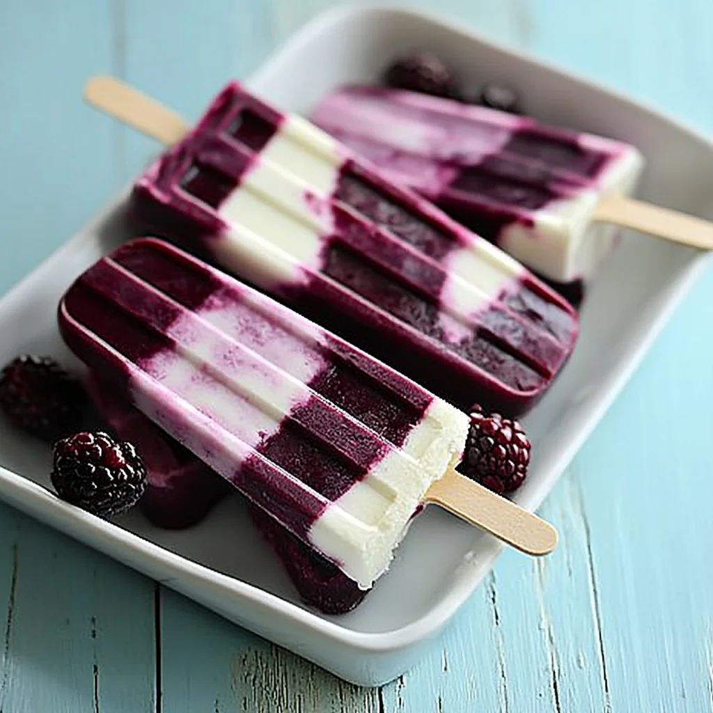 Blackberry Lime Cheesecake Popsicles