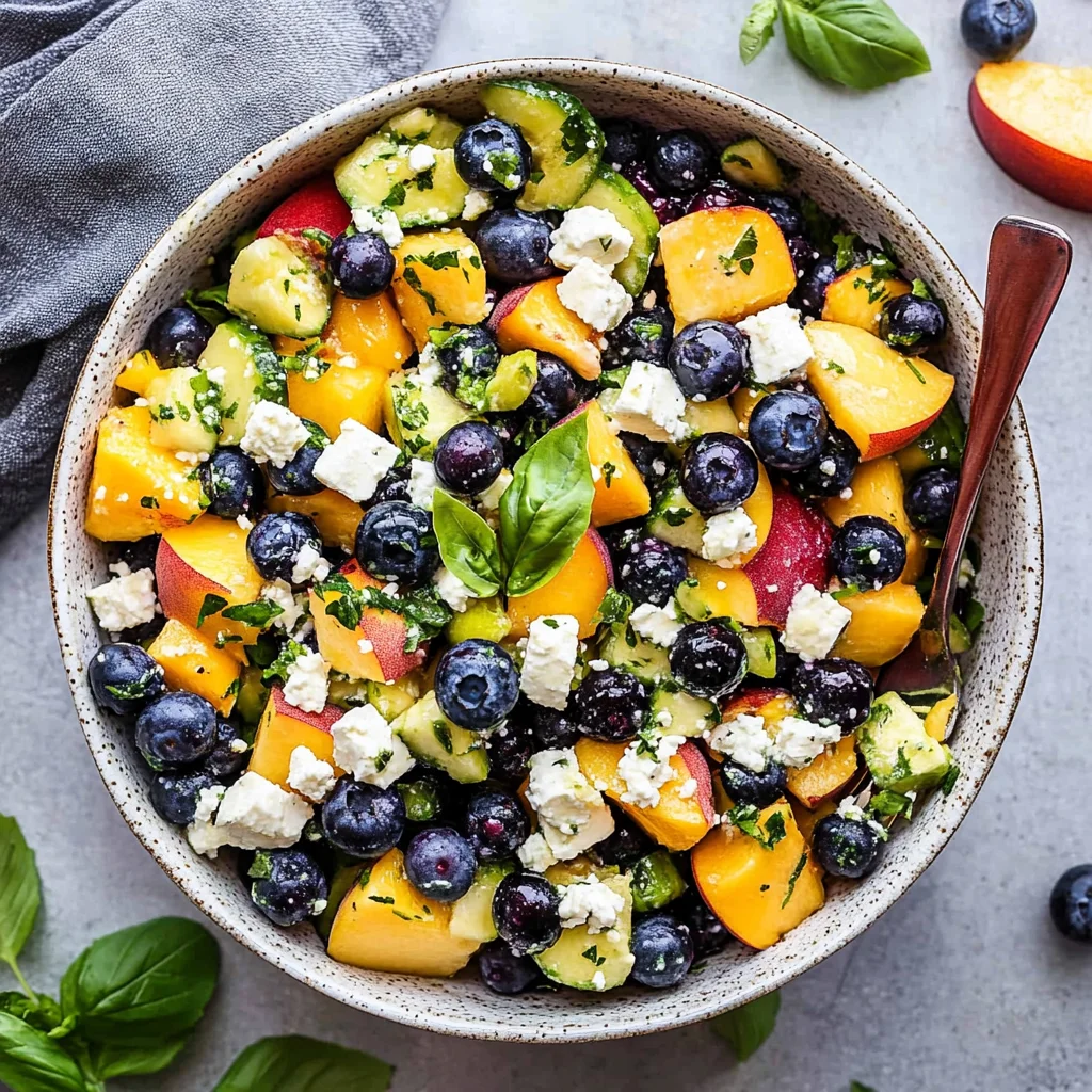 Blueberry Peach Feta Salad