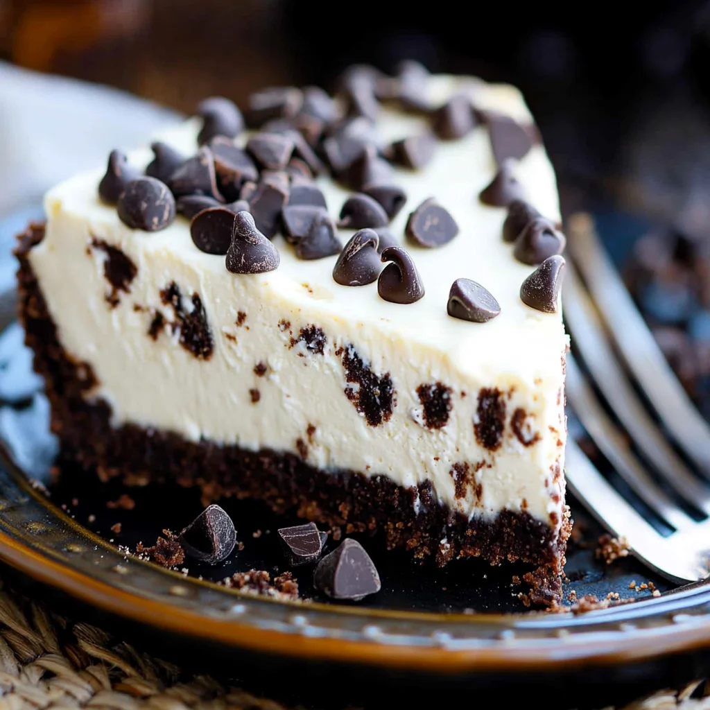 Chocolate Chip No Bake Cheesecake