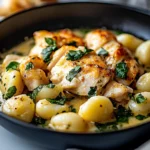 Creamy Garlic Chicken Gnocchi Skillet