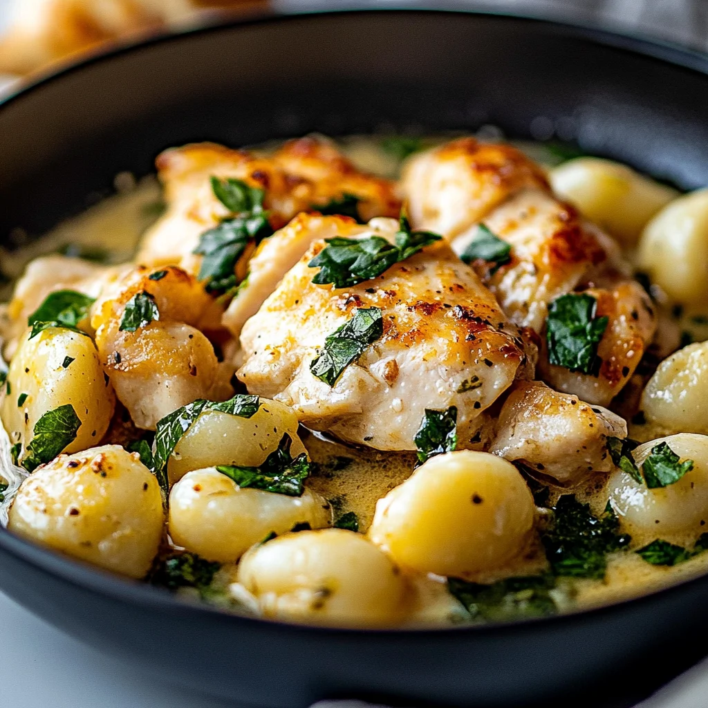 Creamy Garlic Chicken Gnocchi Skillet