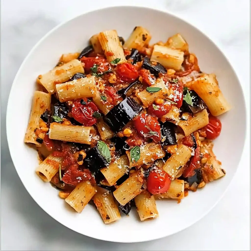 Eggplant and Fresh Tomato Pasta
