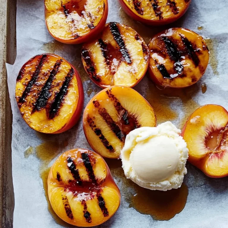 Grilled Peaches with Vanilla Ice Cream