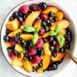 Honey Lime Basil Peach Fruit Salad