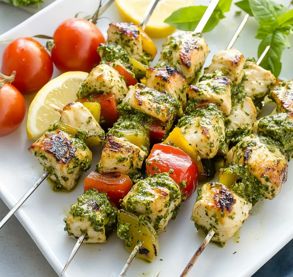 Lemon Pesto Chicken Kabobs