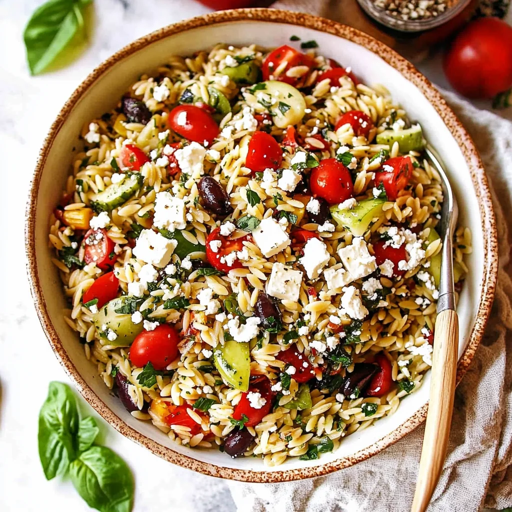Orzo Pasta Salad Recipe with Feta