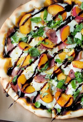 Peach & Prosciutto Pizza with Honey Balsamic Reduction