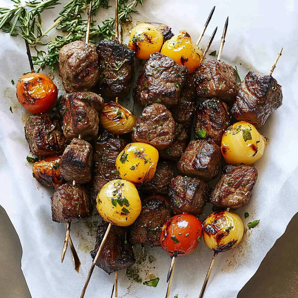 Rosemary Garlic Steak Kebabs