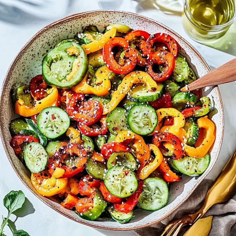 Viral TikTok Cucumber & Bell Pepper Salad
