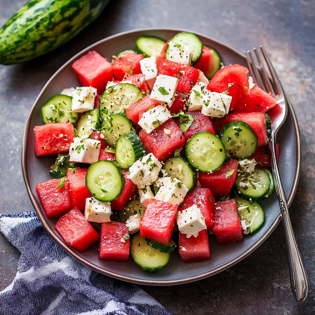 Watermelon Cucumber Salad Recipe