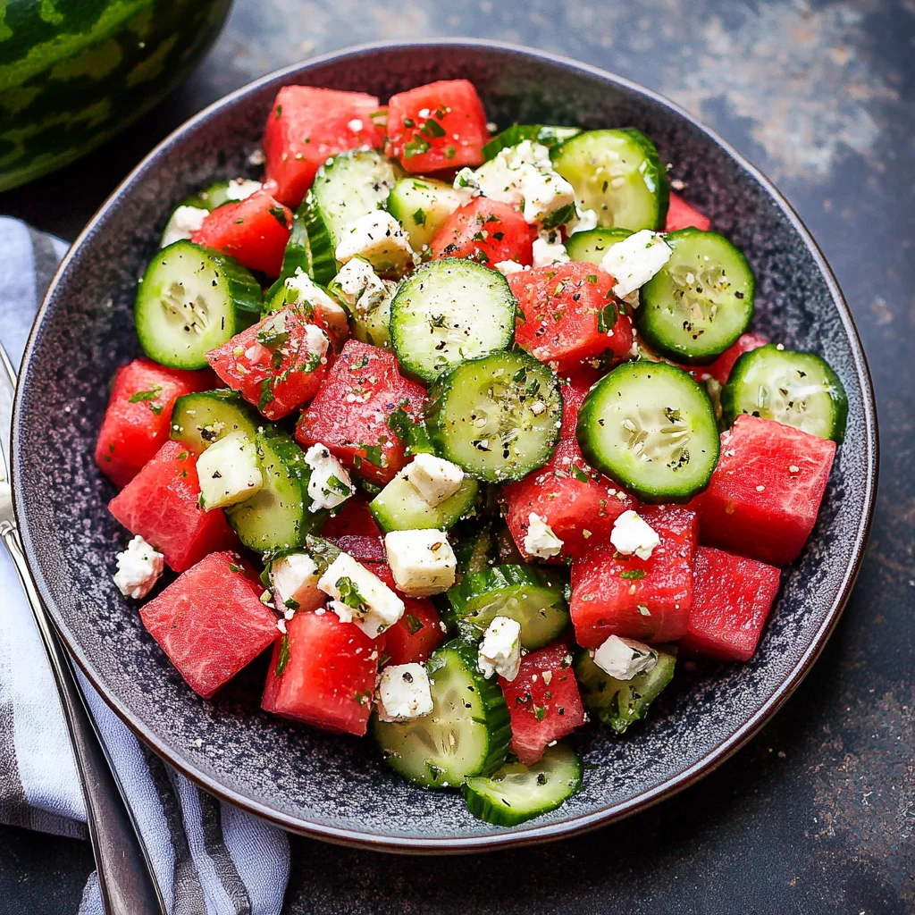 Watermelon Cucumber Salad Recipe