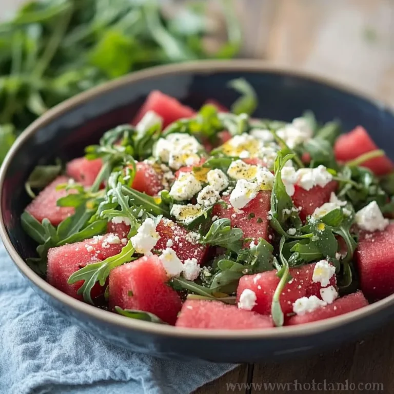 Watermelon Salad with Arugula, Feta, & Fresh Herbs