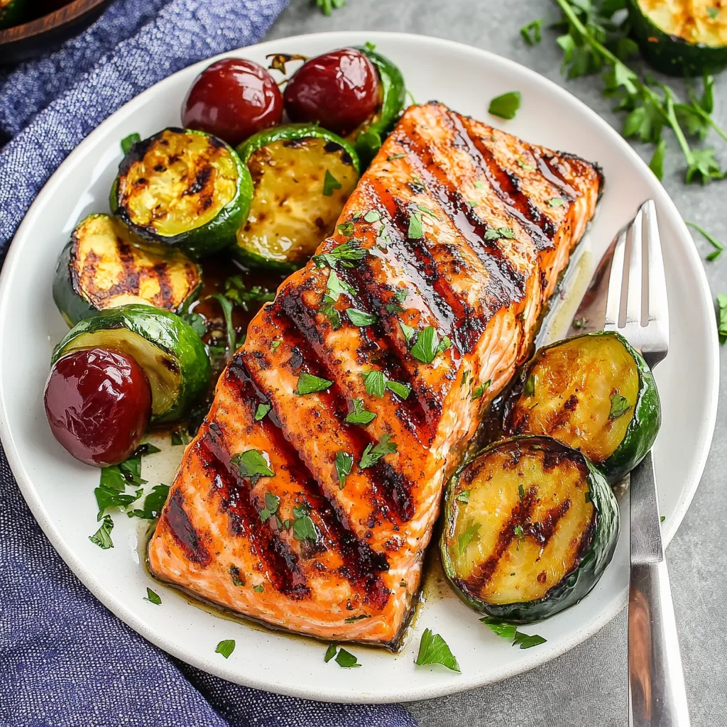 5 Ingredient Marinated Grilled Salmon