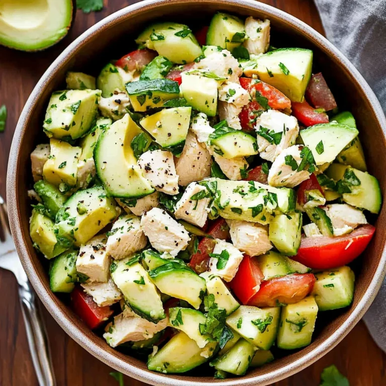 Chicken Cucumber Avocado Salad (NO COOK)