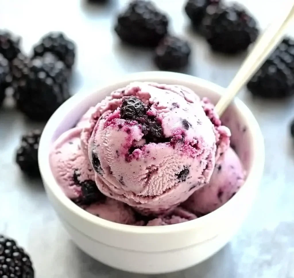Fresh Blackberry Ice Cream (No Churn)