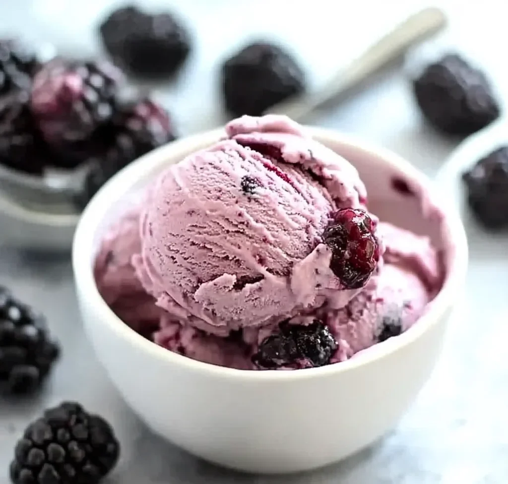 Fresh Blackberry Ice Cream (No Churn)