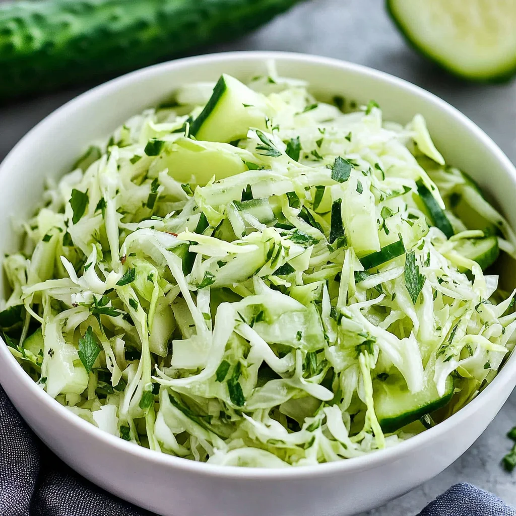Green Cabbage Cucumber Salad