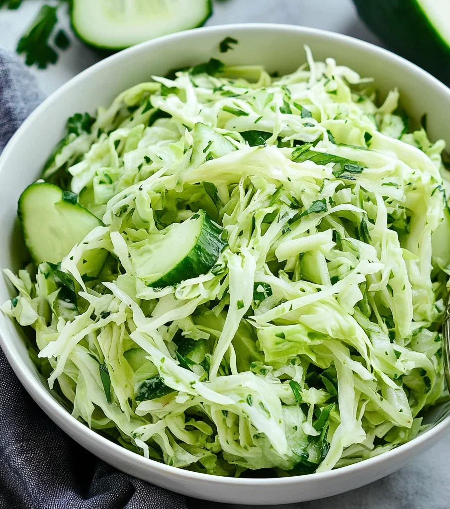 Green Cabbage Cucumber Salad