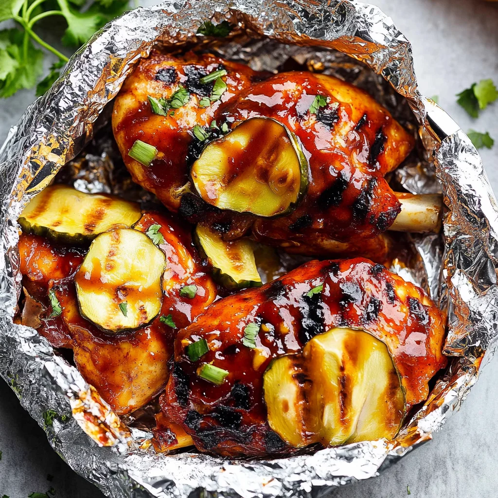 Grilled Hawaiian Barbecue Chicken in Foil
