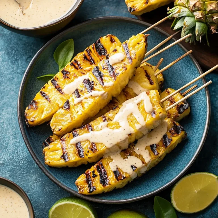 Grilled Pineapple with Coconut Vanilla Extract (Alcohol-Free) Sauce