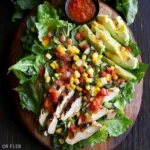 Grilled Romaine, Corn and Chicken Salad with Salsa Dressing