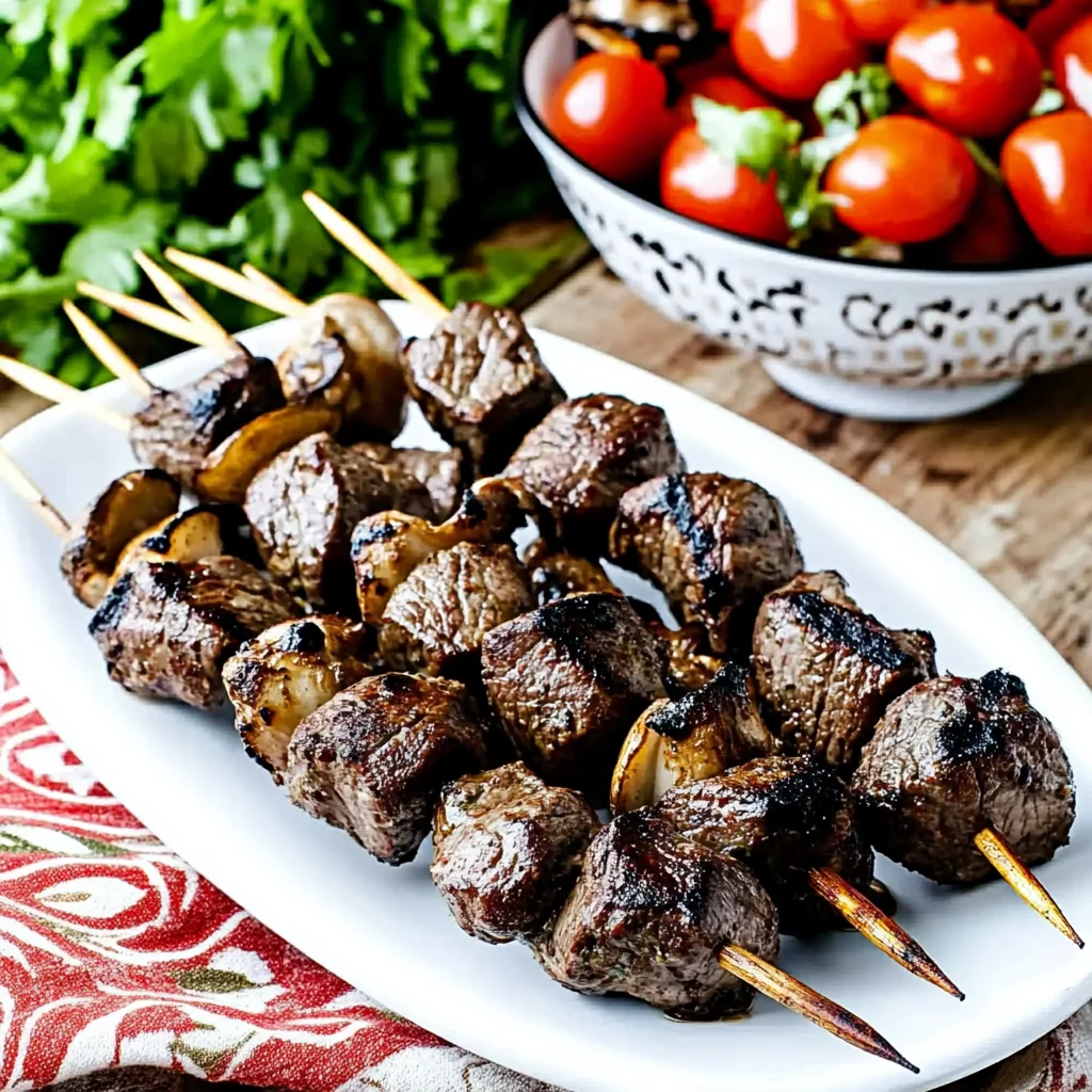 Grilled Steak Kabobs (with Mushrooms)