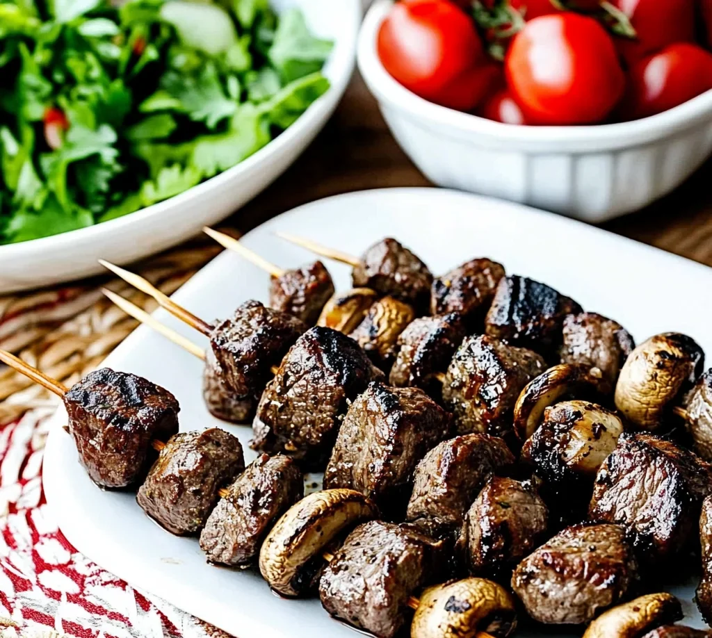 Grilled Steak Kabobs (with Mushrooms)
