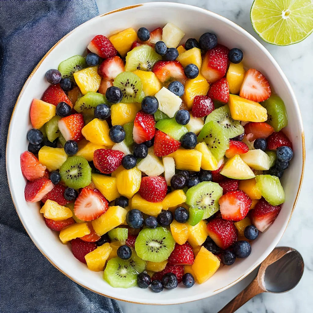 Honey Lime Rainbow Fruit Salad