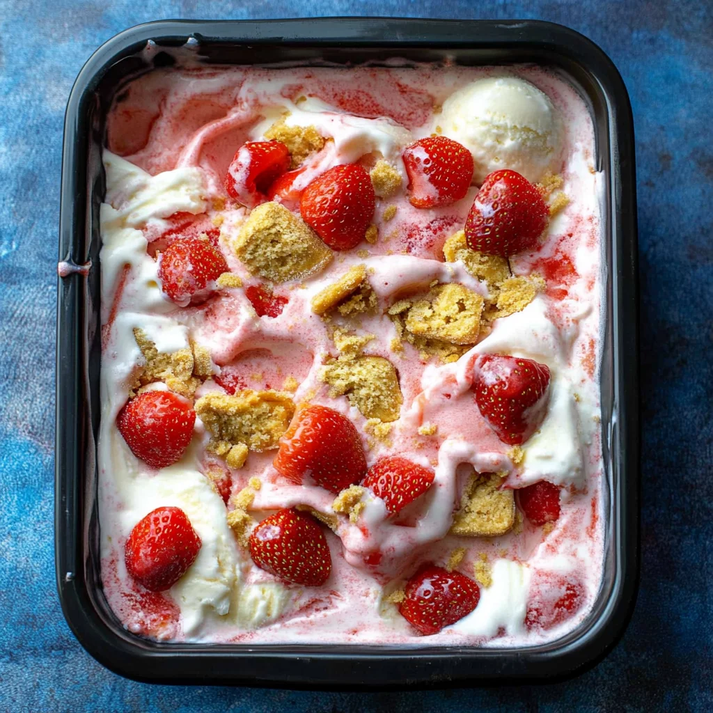 No-Churn Strawberry Cheesecake Ice Cream