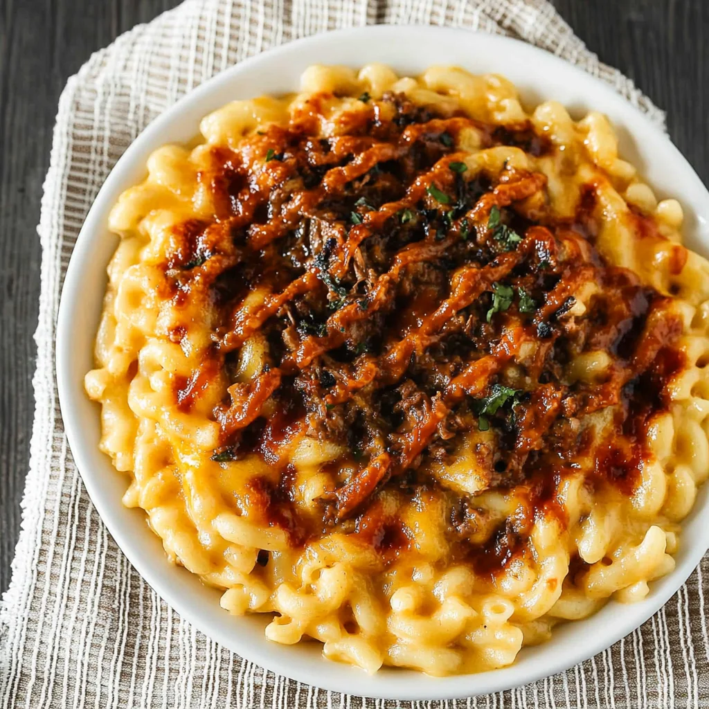 Pulled beef Mac and Cheese