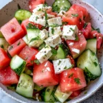 SIMPLE Watermelon + Cucumber + Feta Salad