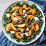 Summer Kale Salad with Peaches and Candied Pecans