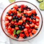 Watermelon Fruit Salad with Lime Mint Dressing