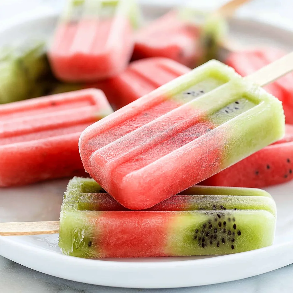 Watermelon Kiwi Popsicles