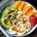 Avocado Rice Cake & Fruit Power Plate