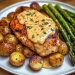 Creamy Dijon Chicken with Asparagus & Roasted Potatoes